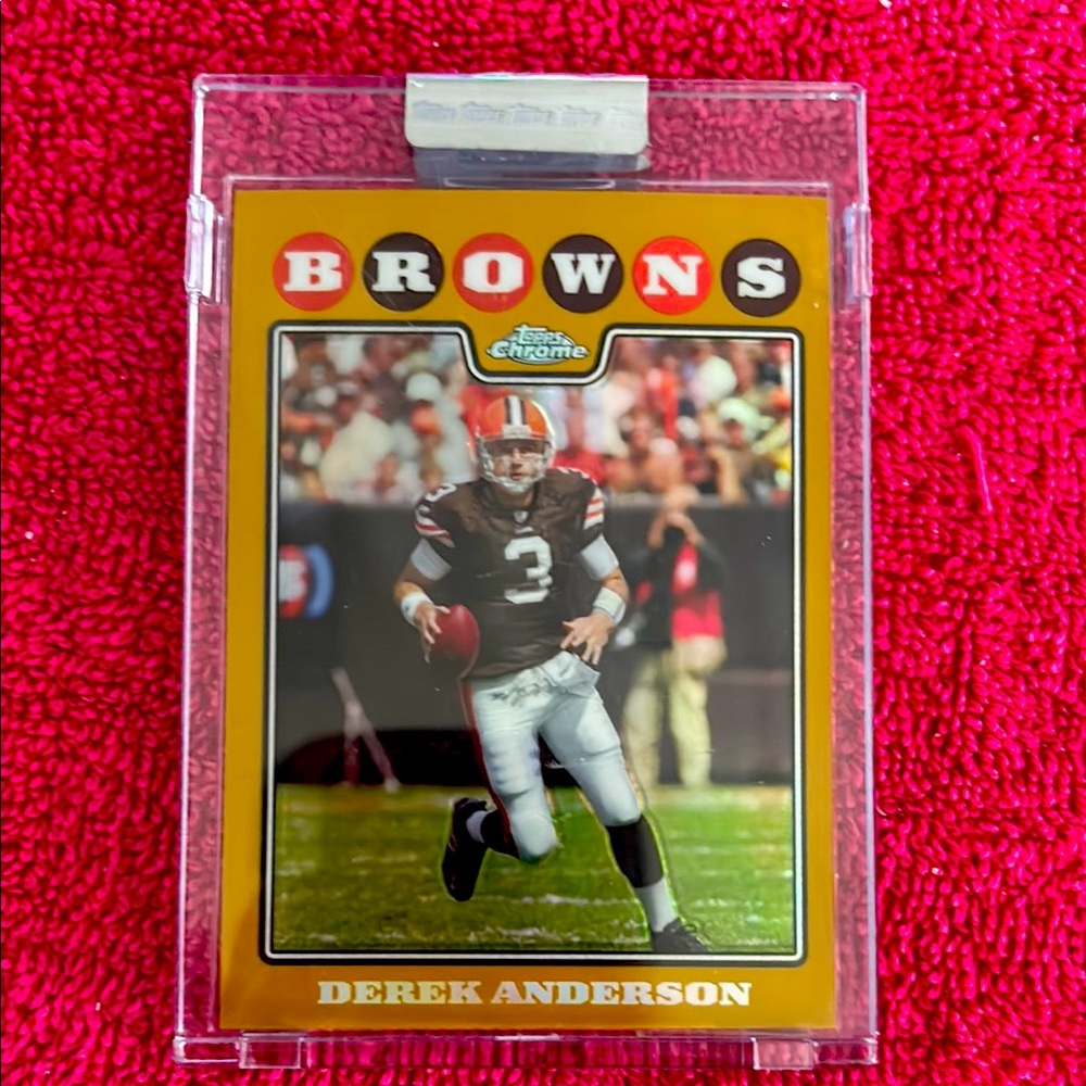 Topps Chrome Browns Football Card - Gold and Red Derek Anderson Chrome 62/199